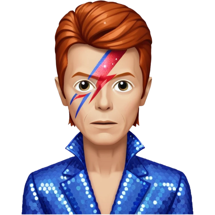 David Bowie with periwinkle sequin outfit emoji