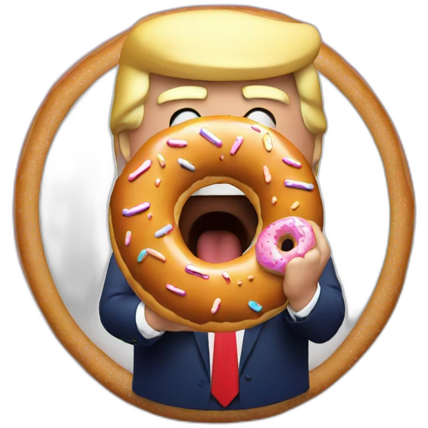 Trump eating donut emoji