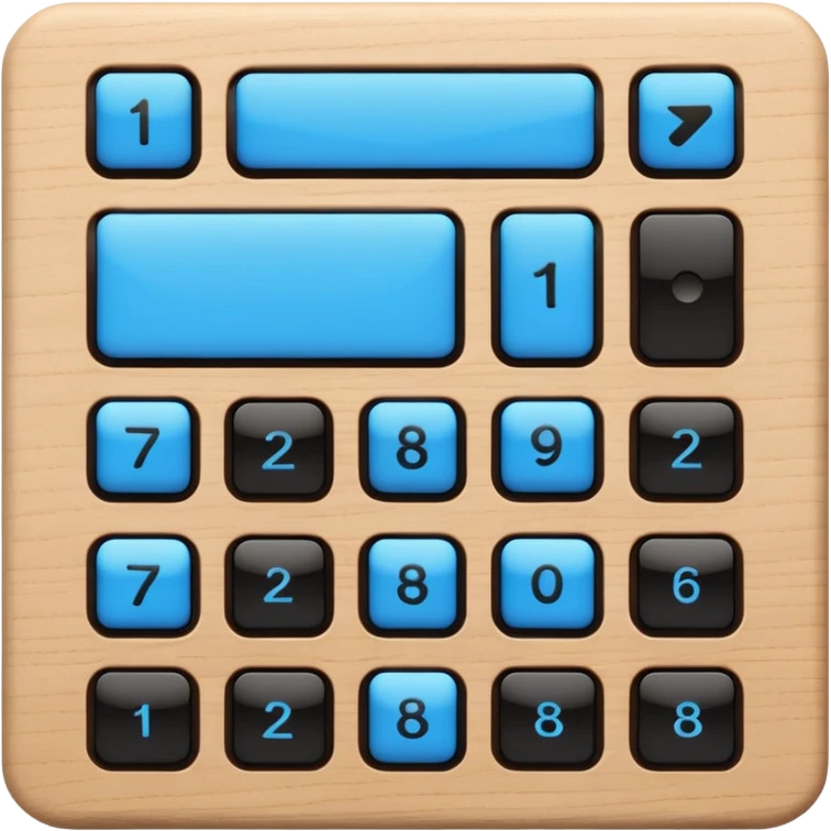 rectangle wooden keypad with a blue small screen emoji