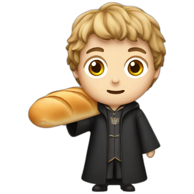 Harry Potter with a bread baguette emoji