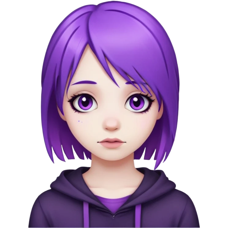 violet hair emo girl emoji