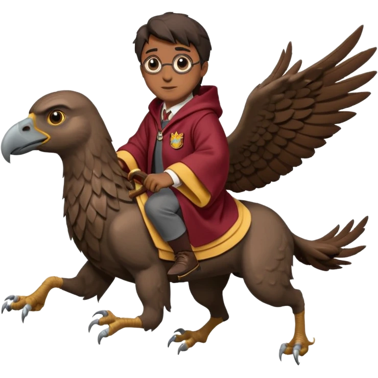 harry potter riding buckbeak emoji