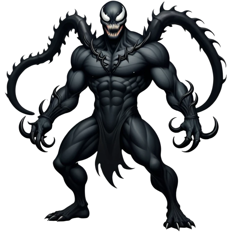 Fullbody Demiurge Venom-like shadowy god emoji