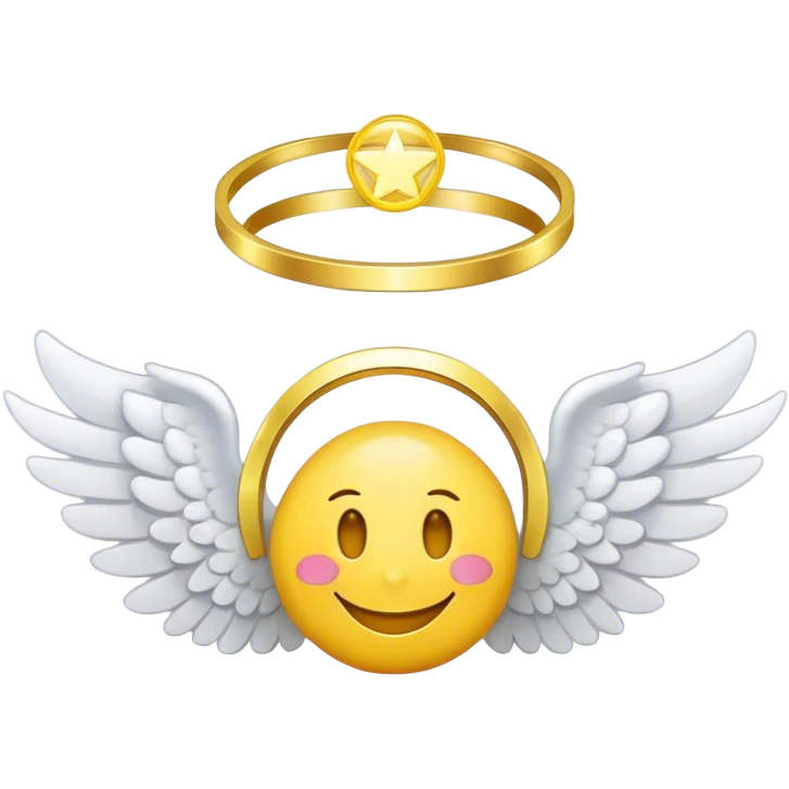 smiley face with halo plus angel wings combined  emoji
