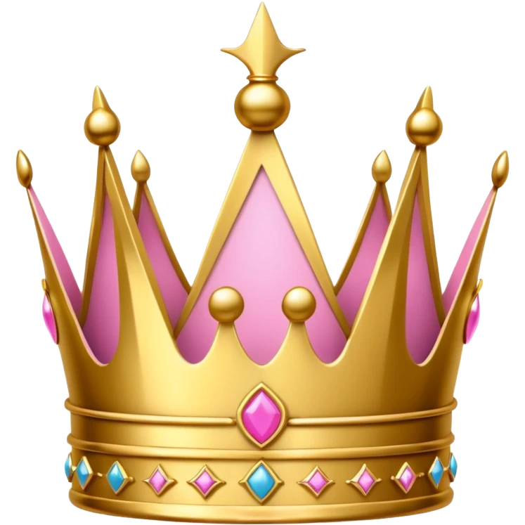 A luxurious golden crown with pink accents and elegant details, featuring a prominent empty space  emoji