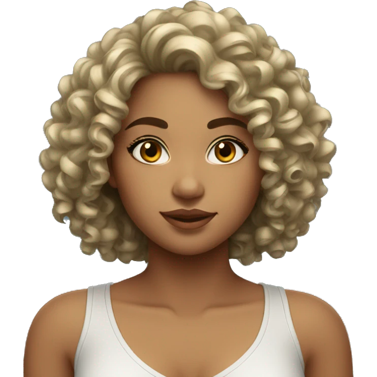 Beautiful Brazilian girl with curly black hair emoji