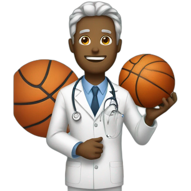 basketball with a doctor emoji