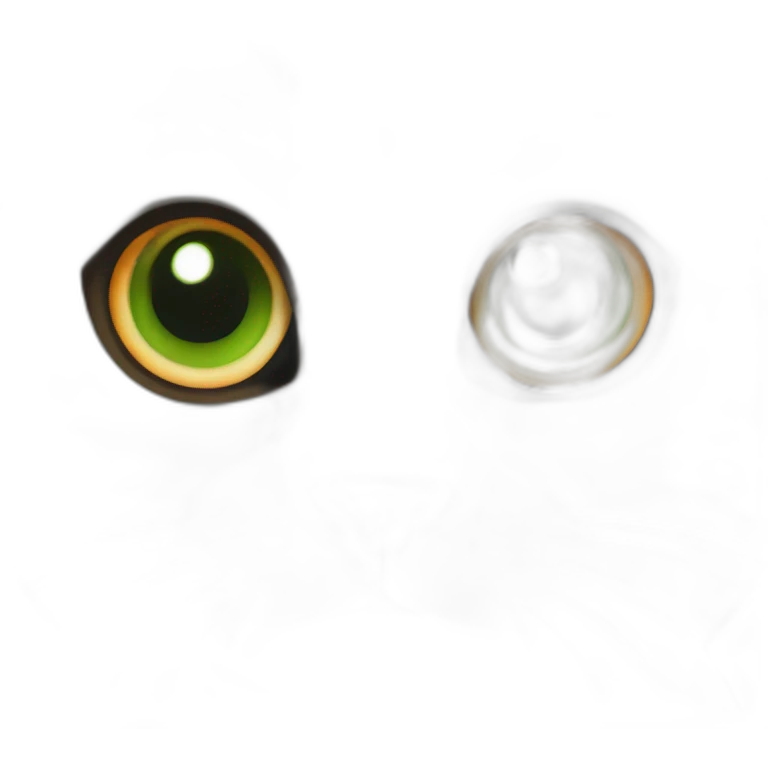 cat with white nose, green eyes and orange ears emoji