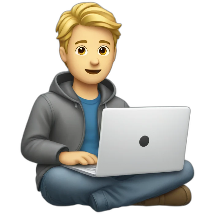 white guy in a laptop emoji
