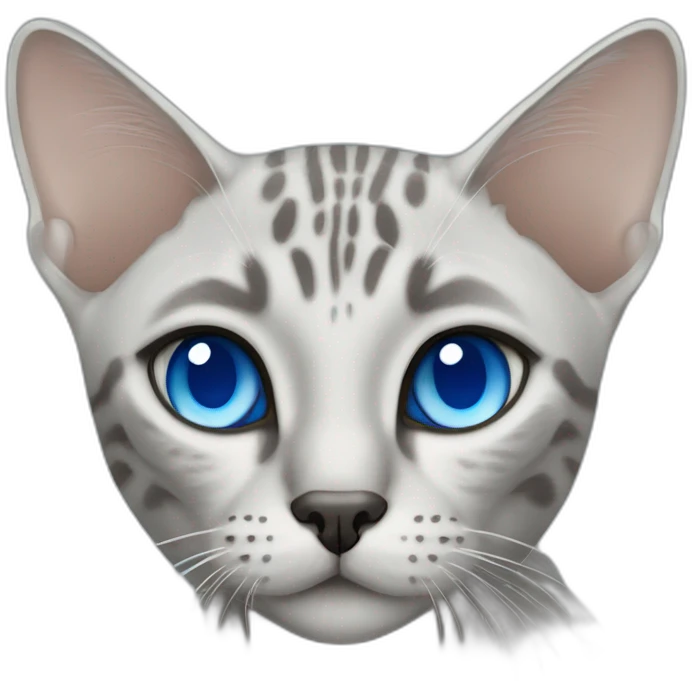 Egyptian Mau cat with blue eyes emoji