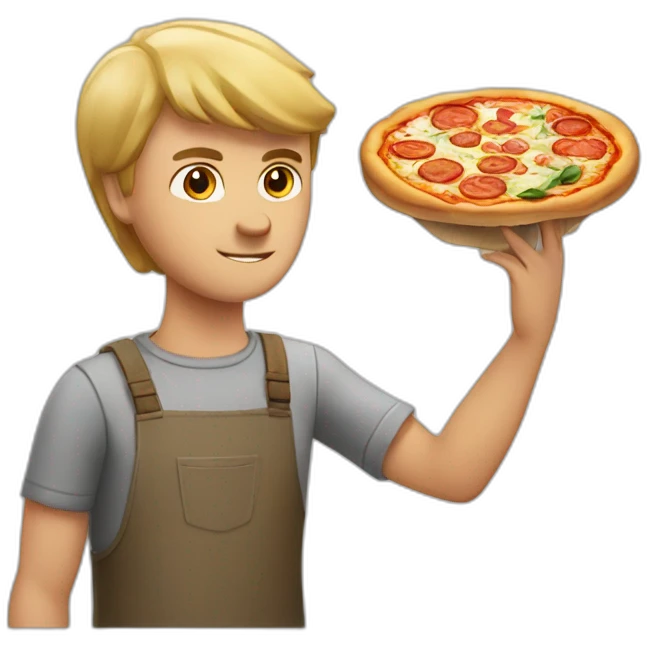 a nordic man making a pizza emoji