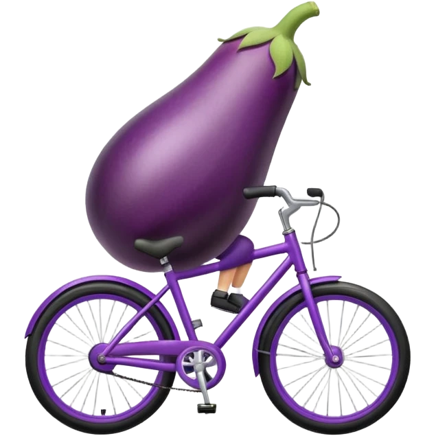 Eggplant riding a bike  emoji