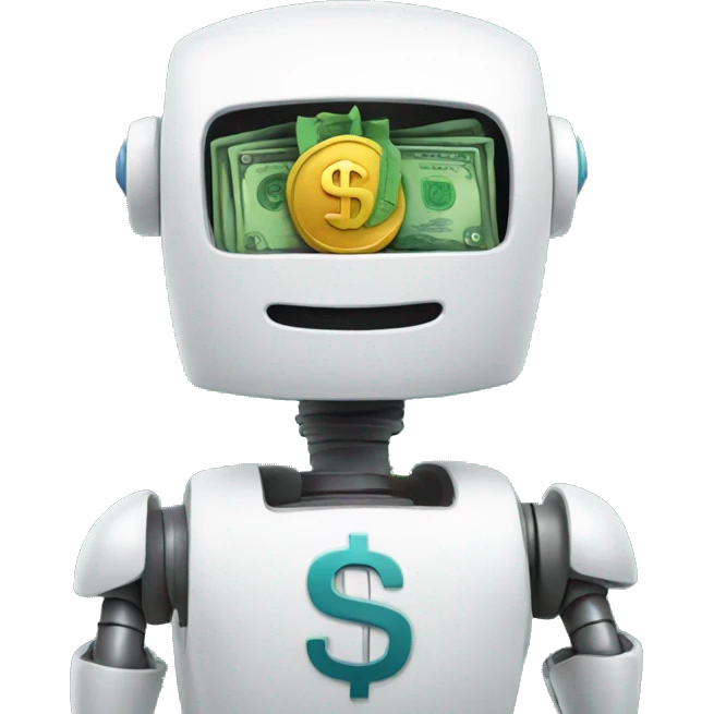 robot with money emoji