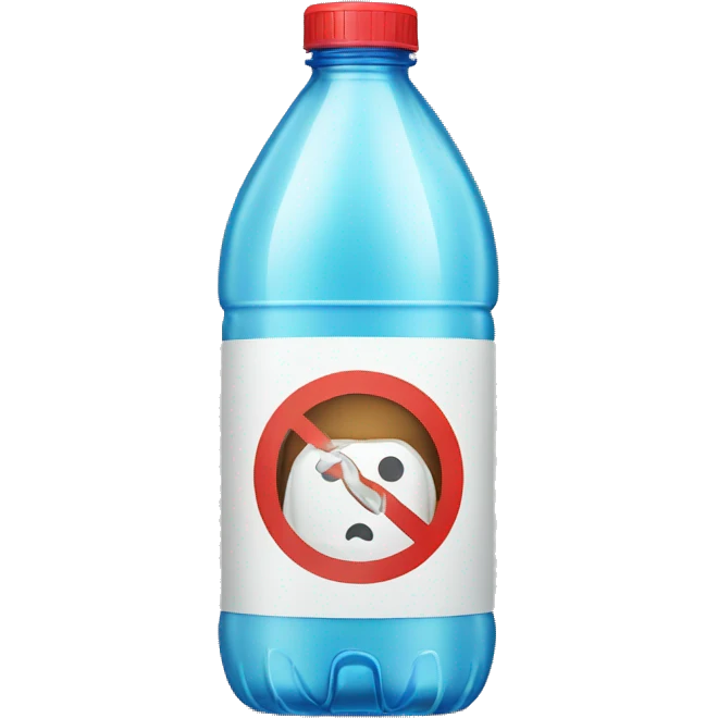 plastic bottle with a ban sign emoji