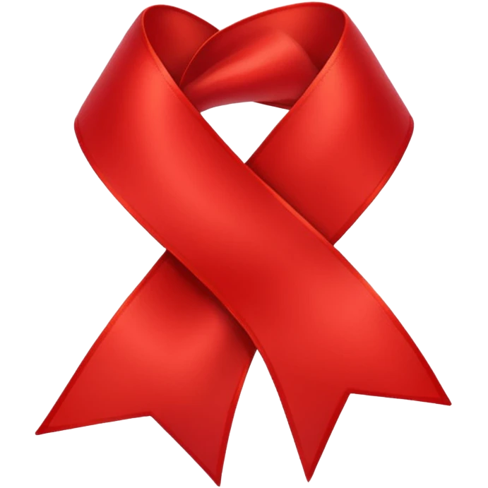 single of red ribbon emoji