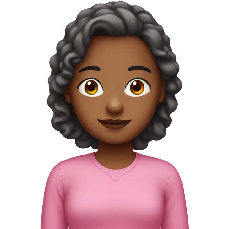 girl wearing pink emoji