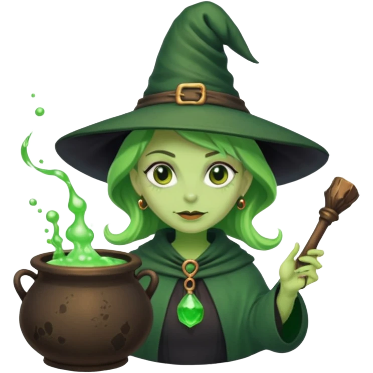 green witch cooking potion emoji