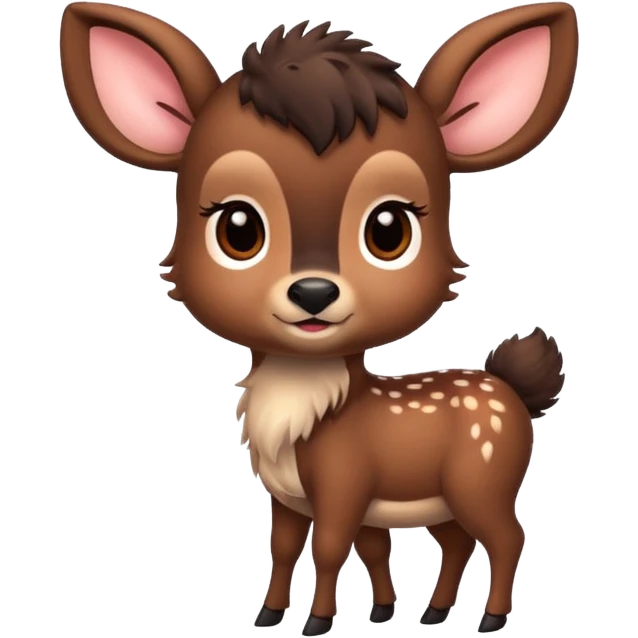Dark brown Bambi deer cute emoji
