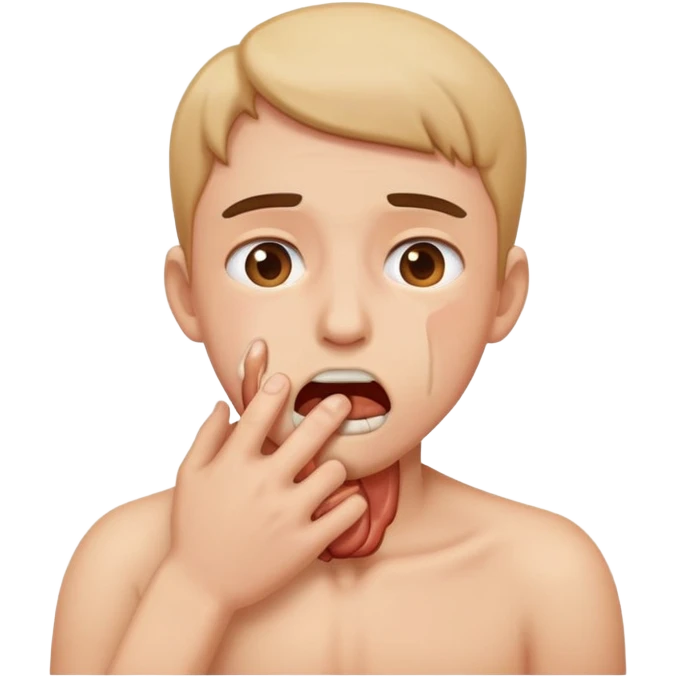 person chocking themselves emoji