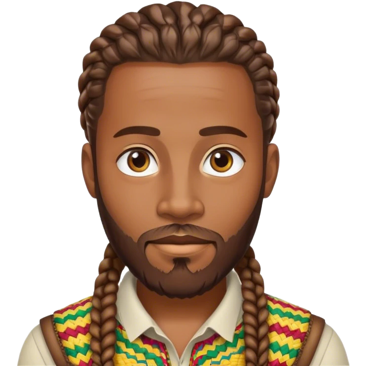 Ethiopian brown guy with beard and cornrows  emoji