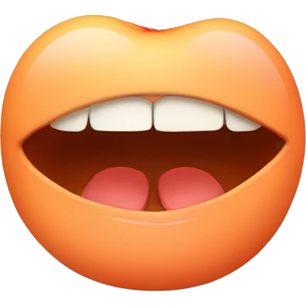 mouth on peach emoji