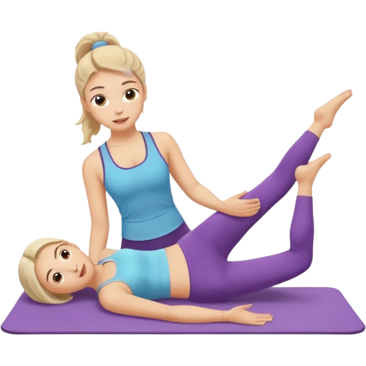 Cute girl doing pilates exercises emoji