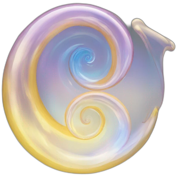 Spirale translucide et irisée, contenant un cœur au milieu . emoji