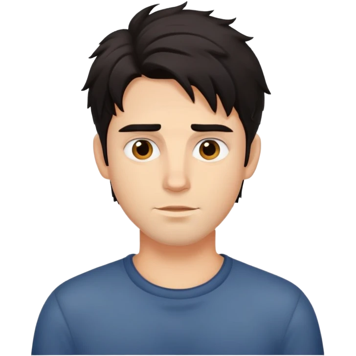 dark haired guy with messy middle parted hair emoji