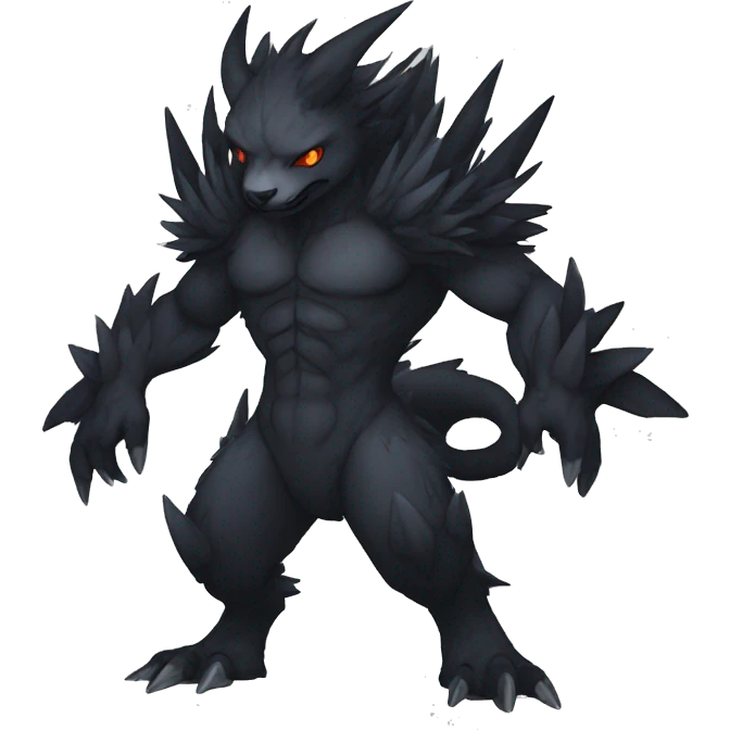 cool edgy fantasy dark-themed animal hybrid Fakemon full body emoji