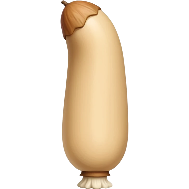 flesh beige skin color and pink cylindrical shaft penis, erect, phallus shape, no face, with glans acorn-like tip at one end with urethral opening emoji