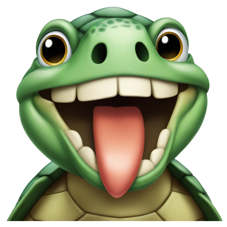 turtle biting its lip emoji