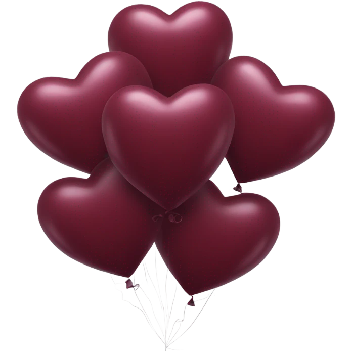 Hearts burgundy balloons  emoji