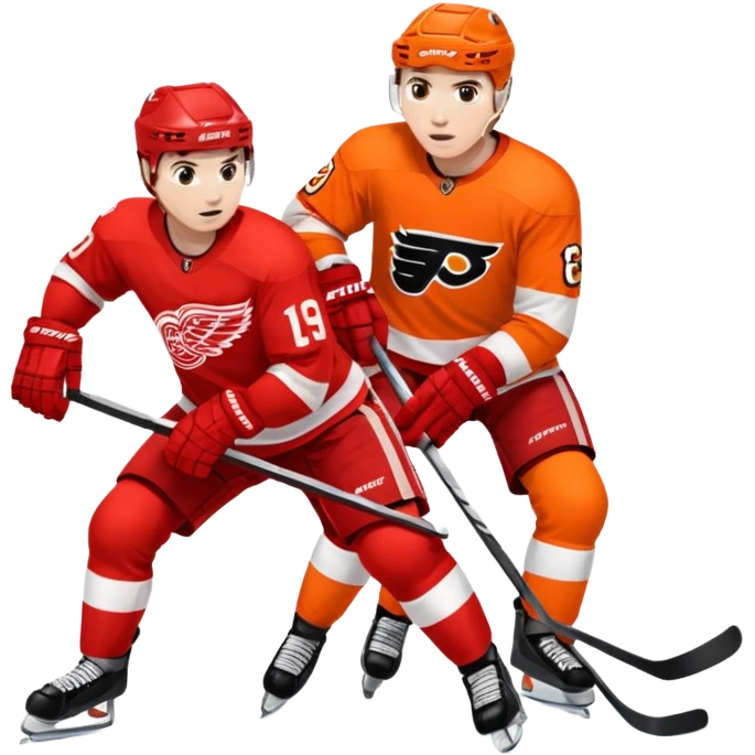 Detroit red wings player slashing flyers player emoji