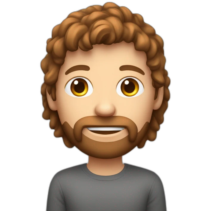 Een vreemde man met bruin haar die lang is met een zonebril emoji