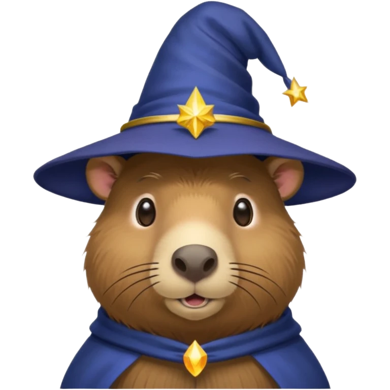 Capybara head with wizard hat emoji