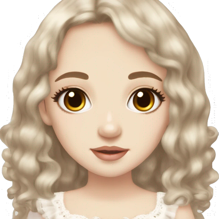 Angelic pretty brunette white girl brown eyes emoji