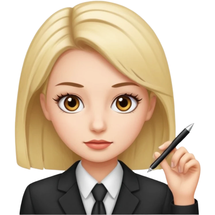 girl with office clothes and long lashes emoji