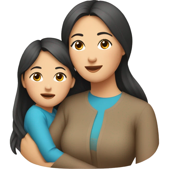 Mom and daughter from Kazakh  emoji
