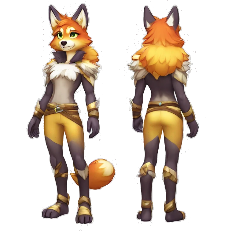 Anthro Colorful Shiny Fionbri-Falvie-sparkle-wolf-sona with shiny markings full body emoji