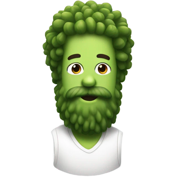 A pickle with a beard emoji