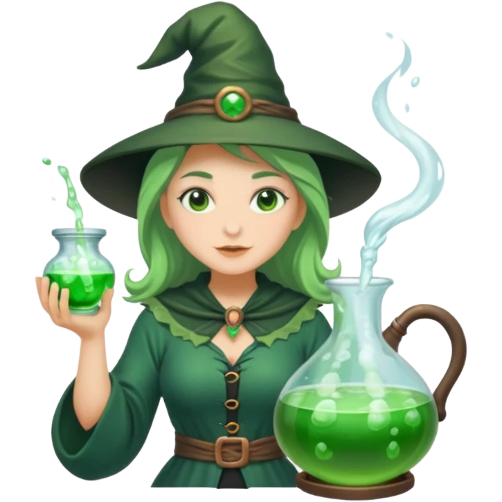green witch cooking potion emoji