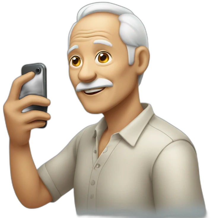 old man taking selfie emoji