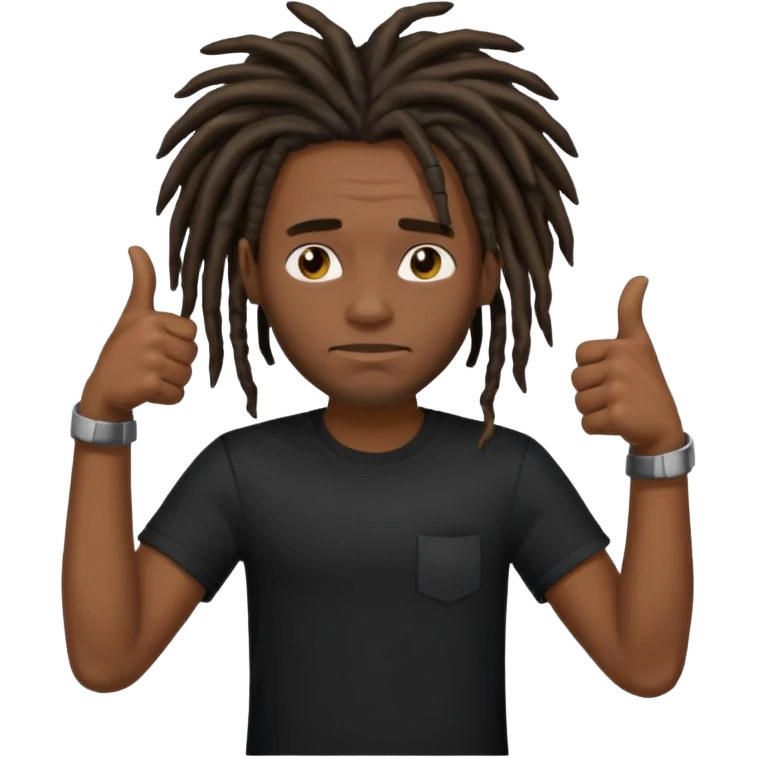 Thumbs down black skinned guys with dreads emoji
