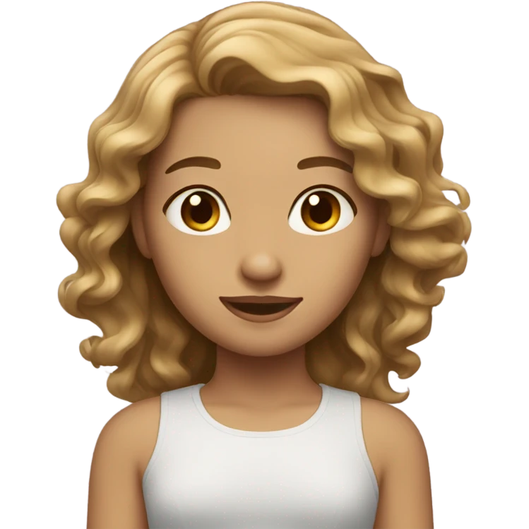 Pretty Girl with light brown wavy hair  emoji