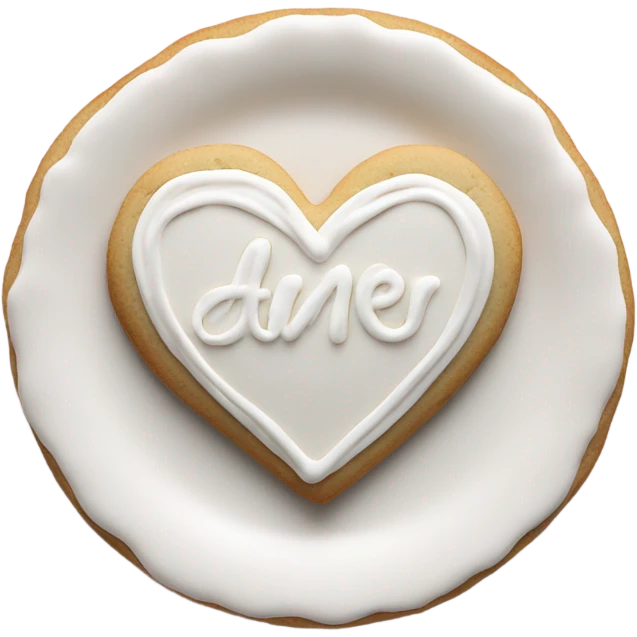 Cookie heart with writing 8 minutes emoji