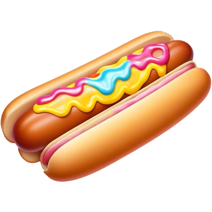 Melted neon  ice cream hot dog emoji