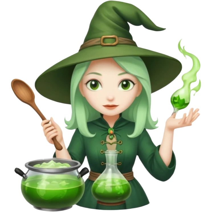 green witch cooking potion emoji