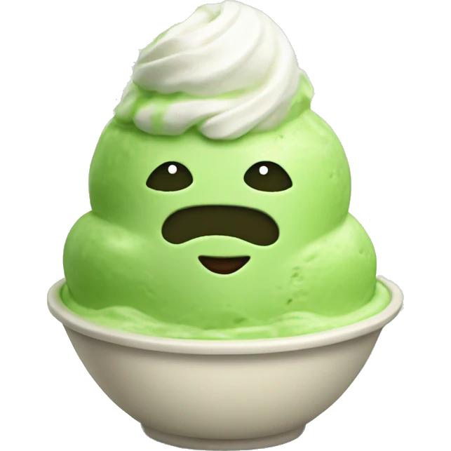 matcha ice cream in a bowl emoji