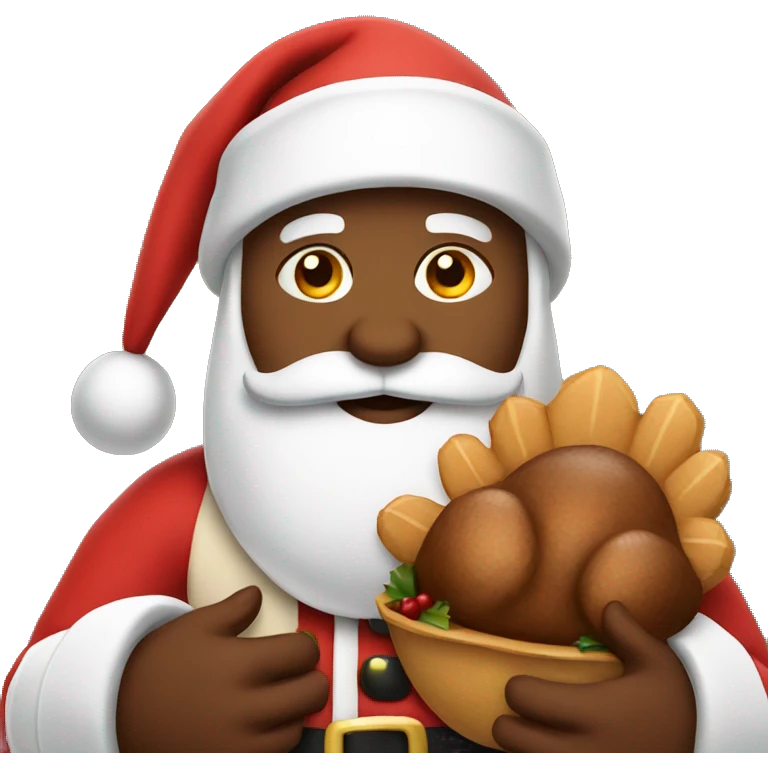 Santa holding a turkey emoji