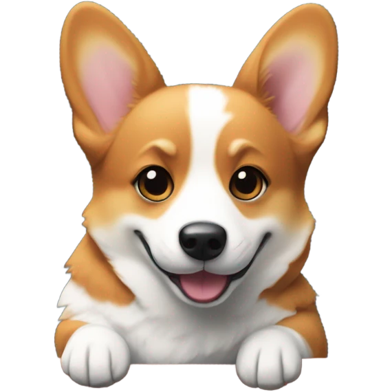Tri-color corgi on house stoop emoji